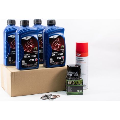 Kit Entretien Vidange Standard pour SUZUKI AN 650 BURGMAN de 2003 à 2020 - ELF  MOTO 4 MAXI TECH 10w30 4L