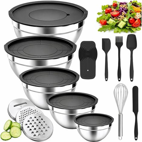 Saladier Avec Couvercle, Cul de Poule Inox Hermétiques (1/5)