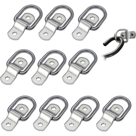 10 pièces Anneaux D'arrimage, Fer Galvanisé Anneau de Montage D Anneau de Fixation Sangle, Ancre de Remorque Robuste Anneaux D'arrimage Forgé pour Remorque Camion (1/5)