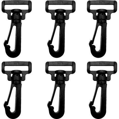 6 pièces Mousqueton pivotant en plastique, boucle rotative à 360° pour sac à dos, cordon, porte-clés, laisses d'animaux domestiques, loisirs créatifs, ajusteur de sangle pour sangle en nylon, (1/5)