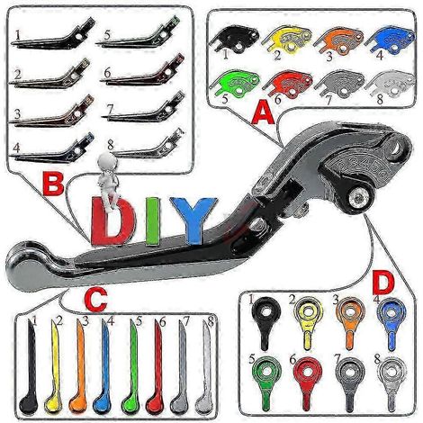Leviers de frein et d'embrayage pliables et extensibles CNC en or et titane, logo laser unique pour Yamaha FZ8 2011-2015 (à monter soi-même) (1/5)
