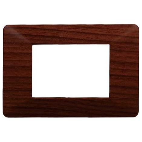 Plaque compatibles Vimar Plana 3 modules plastique couleur radica Ettroit EV83303