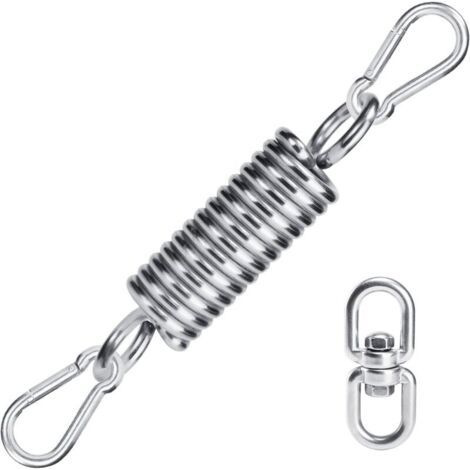 ALLIANDIS1 PCS Crochet de Ressort de Hamac, Il a 2 M10 Mousqueton de Fixation, 1 Ressort de Suspension et 1 Anneau Rotatif à 360 °, Accessoires de Balançoire De Chaise Extérieure (1/4)