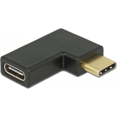 Delock Adaptador SuperSpeed USB 10 Gbps (USB 3.1 Gen 2) USB Type-Câ¢ macho  puerto hembra, sesgado hacia la izquierda y hacia la derecha