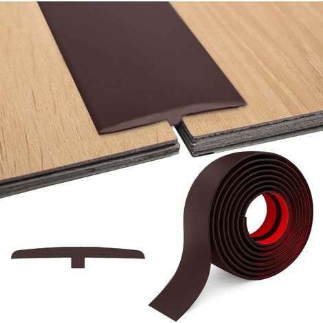 Barre de Seuil Adhesive en T, 1M/2M/3M x 5CM PVC Seuil Porte, Flexible Profilé de Transition Autocollant, Bande de Transition au Sol pour Seuils de Porte et Sols de Raccordement (1/5)