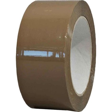 TECPLAST Ruban adhésif d'emballage polypropylène havane 28µ - rouleau adhésif marron 48 mm x 100 m (1/3)