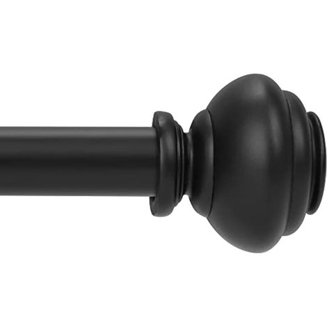 Tringle à rideaux pour fenêtres, tringle à rideaux de 2,5 cm de diamètre, 81,3 à 609,6 cm, tringle à rideaux décorative standard avec supports pour salle de bain, cuisine, chambre à coucher, (1/5)