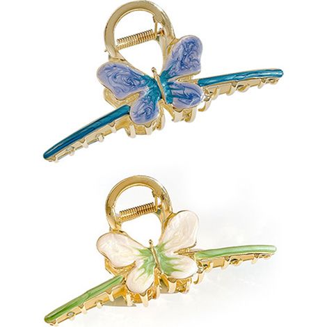 Pince À Cheveux Papillon - Métal Et Plastique - Pour Cheveux Fins Et Normaux - Lot De 2 (1/5)