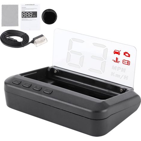 3-Zoll-Multifunktions-Head-Up-Display (HUD) mit Geschwindigkeits-, Wassertemperatur- und Spannungsanzeige sowie OBD-Projektor.