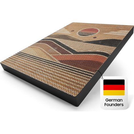 Alfombrilla rascador para gatos de 40x30 cm, autoadhesiva y antideslizante de cartón. (1/5)