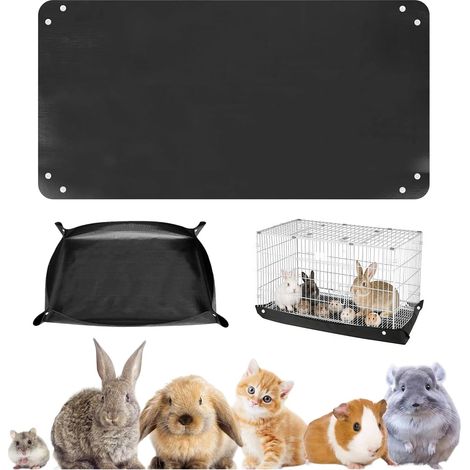 Tapis de parc imperméable pour animaux de compagnie, 150 x 100 cm, tapis lavable en polyéthylène pour cochons d'Inde, lapins, hamsters, furets, cage réutilisable (1/5)