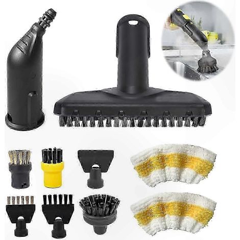 Kit d'accessoires pour nettoyeur vapeur 10 pièces - Compatible avec de nombreux modèles - Pièces de rechange et outils (1/5)