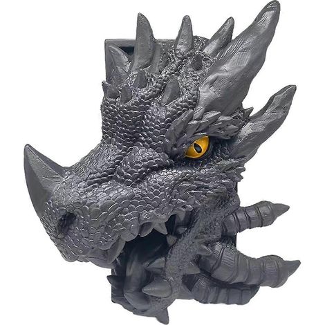Drachen-Buchstützen, Mönch-Drachen-Buchstützen, 18 cm, Kunstharz