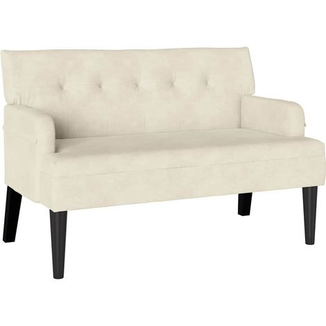 Chesterfield Bench Cream 112 x 65.5 x 75 cm Velvet vidaXL