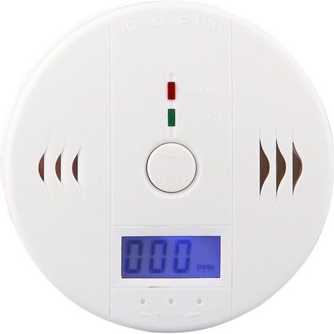 Détecteur de Monoxyde de Carbone CO Gaz portable Surveillance Capteur Empoisonnement Avertissement d\'alarme du Testeur Blanc (1/4)