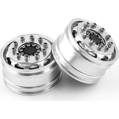 Jante métallique avant et arrière pour camion 1/14 RC, tracteur, remorque, voiture cargo, pneus, avant 25 mm Power (1/5)