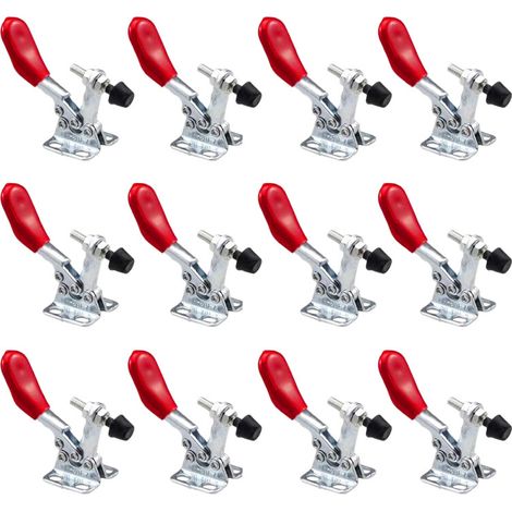 12 pièces pince bascule réglable 201A horizontale rouge antidérapante dégagement rapide (1/5)