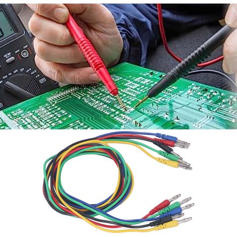 Magnetisches Messleitungsset, 4-mm-Bananenstecker-Messleitungen mit Magnetanschluss, 5-farbiges flexibles Messleitungsset (1/5)