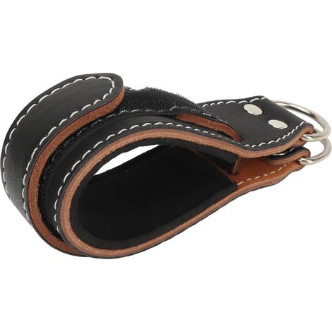 Sangle de cheville en cuir de vachette avec menotte de poignet et fermeture auto-agrippante en forme de D, accessoire de confort pour la musculation, les appareils de musculation à câbles et les exerc (1/5)