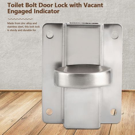 Verrou de porte de toilettes avec indicateur de position occupée/libre et fixations à vis (1/5)