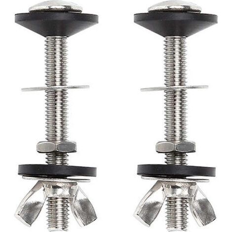 Lot de 2 boulons de fixation pour réservoir de WC avec raccord court, cuvette et cuvette. (1/5)