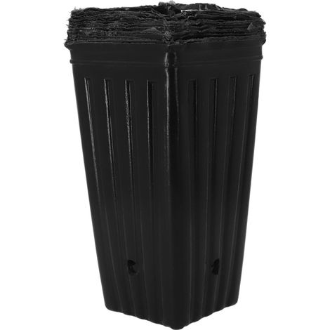 Lot de 25 Pots Pépinière - Plastique Noir - 19,8cm - Drainage Latéral - Jardin Intérieur Extérieur (1/4)