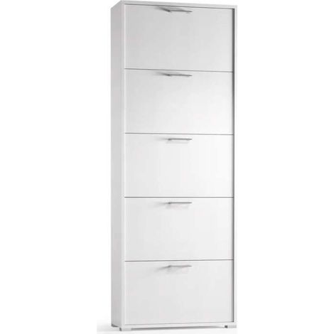 Terraneo Scarpiera Bianco 65x18x184 cm - Mobile 5 Ante Ribalta Scarpe - Elegante e Funzionale (1/2)