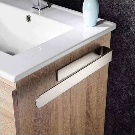 Porte-Serviettes Sans Perçage Porte-Serviettes De Salle De Bain Anneau Porte-Serviettes En Acier Inoxydable Brossé Auto-Adhésif 37Cm (1/3)