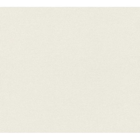 Papier peint uni style lin AS Création, intissé, blanc, 10,05 m x 0,53 m (1/5)