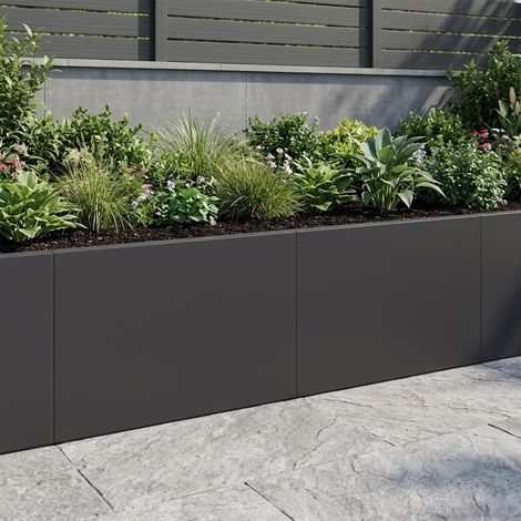 vidaXL Muro de Contención 2 uds. 60 x 12 x 40 cm Acero Negro (1/5)