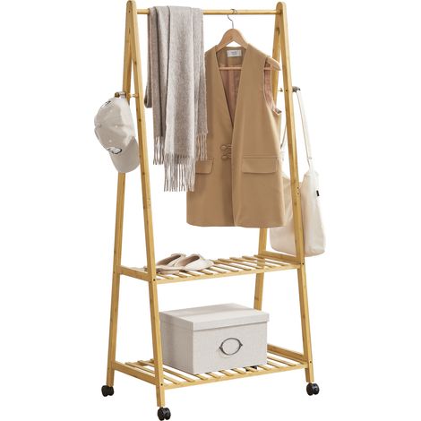 Garderobenständer Öckerö 152x69,5x43 cm Bambus [en.casa]