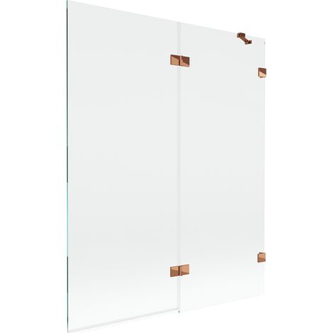 Mexen Lunar mampara de ducha de 2 hojas derecha 140 x 150 cm, transparente, oro rosa - 897-140-100-60-00-P (1/5)