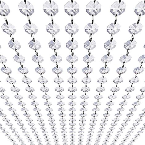 Guirlande De Perles En Acrylique - Chaîne De Cristal Octogonal 14 mm - Pour Décoration De Centre De Table Arbre De Noël Lustre - 2,3 m (1/5)