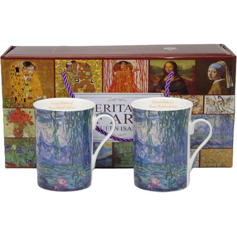 Tazas de porcelana de 300 ml con diseño de Nenúfares de Van Gogh (juego de 2) para regalar (1/5)