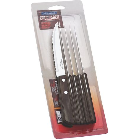 Coltelli bistecca Classic neri Tramontina cm 12,5 set 6 pz (1/3)