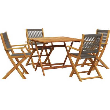 Maison Exclusive - Set da Pranzo da Giardino 5 pz Polipropilene e Legno Massello