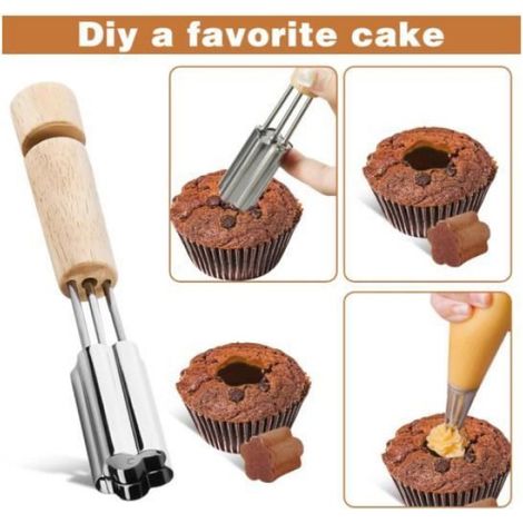 Cupcake Corer,Cupcake Filler Tool Outil Vide Cupcake Acier Inoxydable Utilisé pour l'outil Remplissage Cupcakes Accessoires Cuisson (1/4)