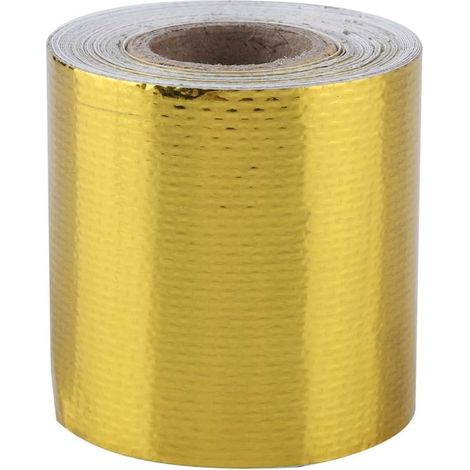 Nastro in alluminio, nastro adesivo riflettente per scudo termico, nastro in alluminio per riparazione giunti isolanti (oro 5 m  5 cm)