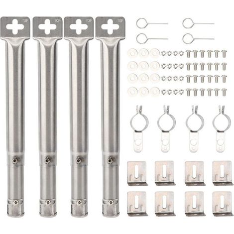 Lot de 4 Brûleur Tubulaire Universel de Rechange réglable en Acier Inoxydable, Extensible de 31 cm à 42 cm, s'adapte à la Plupart des grilles de Barbecue à gaz (1/4)