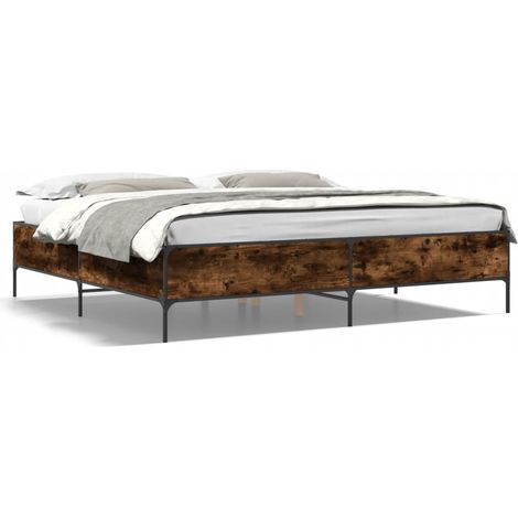 Maison Exclusive - Bettgestell Räuchereiche 200x200 cm Holzwerkst