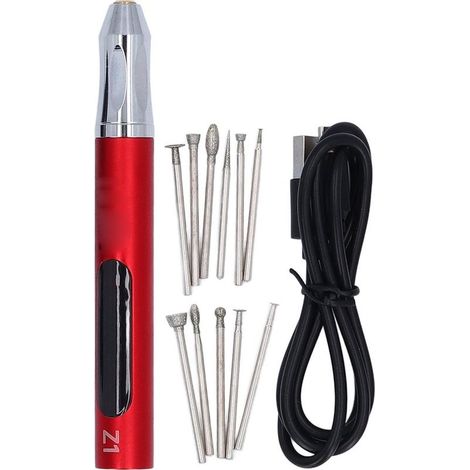 Stylo de gravure électrique, chargement USB, 3 niveaux, réglage en continu, outil rotatif de meulage pour le polissage (1/5)