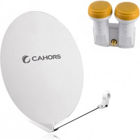 CAHORS PARABOLE SATELLITE FIBRE COMPOSITE BLANCHE SMC 80CM + LNB MONOBLOC SINGLE GOLDEN MEDIA 0,1DB (1/3)