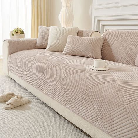 REWYTAZ Sofakissen Sofaschutzhülle Extra dick & rutschfest Sofabezug Für Ecksofas Dunkelgrau 90 x 210 cm für 2 , 3 und 4 Sitzer Sofas (1/4)
