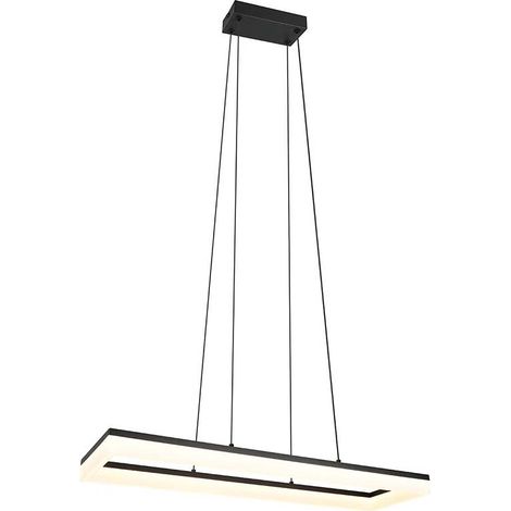 LED Pendelleuchte Wohnzimmerlampe Hängelampe schwarz SMD 27W B 70 cm