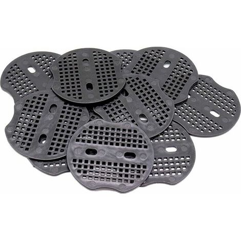 100 pièces de fixation - 7 x 6,5 cm pour piquets de fixation en acier, pour la fixation de toiles de paillage, de feuilles mortes (noir) (1/5)
