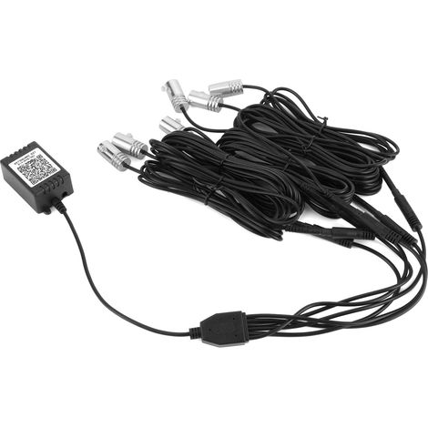 Lampe d'ambiance LED intérieure pour tableau de bord et portière, contrôle par musique, prise allume-cigare, 6 ampoules décoratives. (1/5)