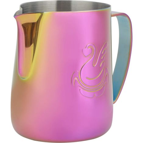 Pichet à mousser de lait en acier inoxydable Café au lait Cappuccino Latte Art Pichets à vapeur Pichet à lait Tasse à crémier Pichet à mousser en métal(600 ml) (1/5)