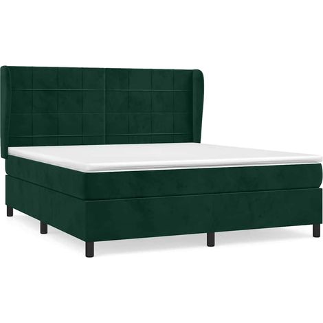 Maison Exclusive - Cama box spring con colchón terciopelo verde o (1/5)