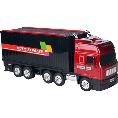 Enceinte stéréo sans fil Bluetooth en forme de camion avec emplacement pour carte TF, port USB, radio et batterie rechargeable. (1/2)