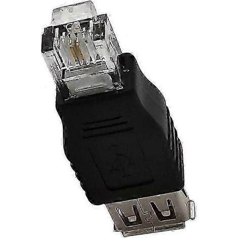 Adaptateur mini USB A femelle vers RJ11 6P2C (non compatible avec le port RJ9 des combinés téléphoniques) (1/5)